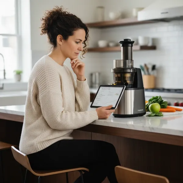 A person considering purchasing the Hurom H400, weighing pros and cons for their lifestyle