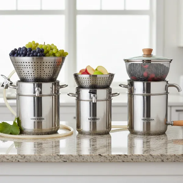 A visually appealing graphic or a representative image of various steam juicers side-by-side, showcasing different designs and materials suitable for jelly making. 