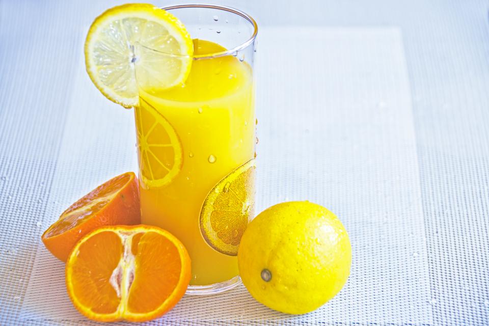 Glass of fresh citrus juice