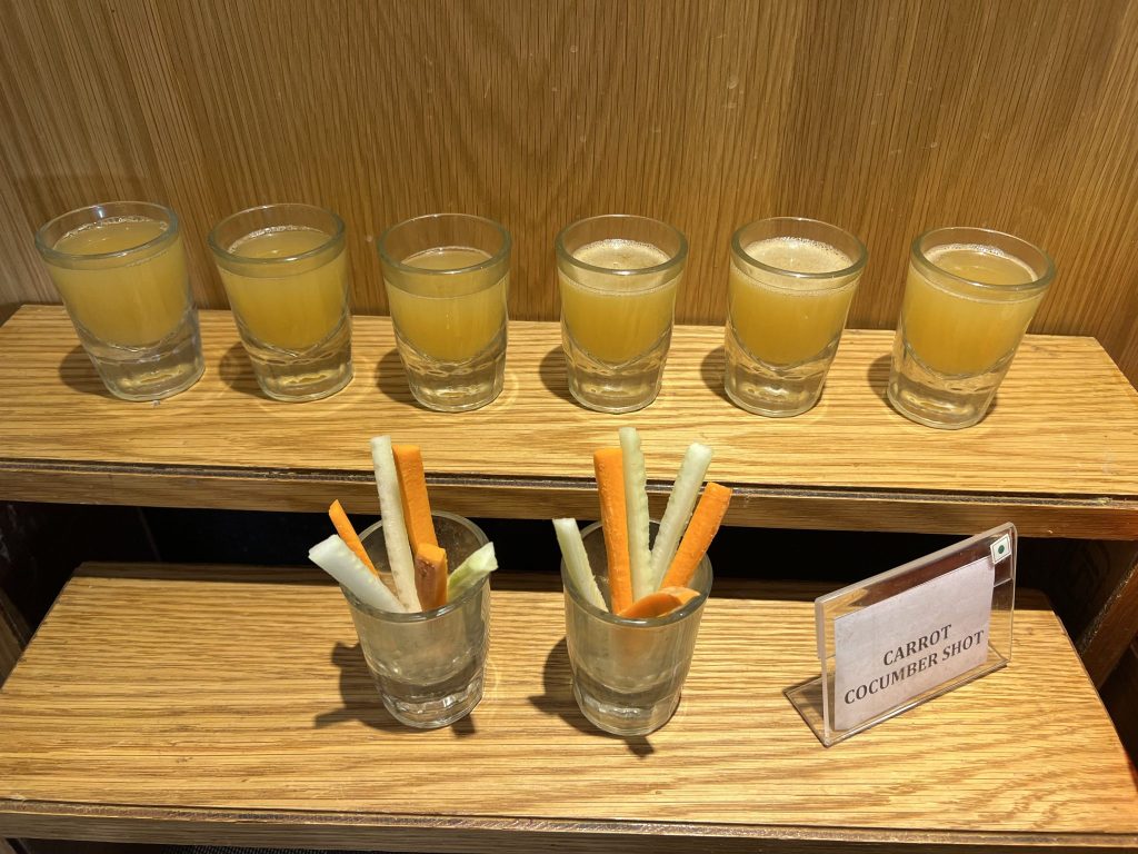 Glass of fresh carrot juice